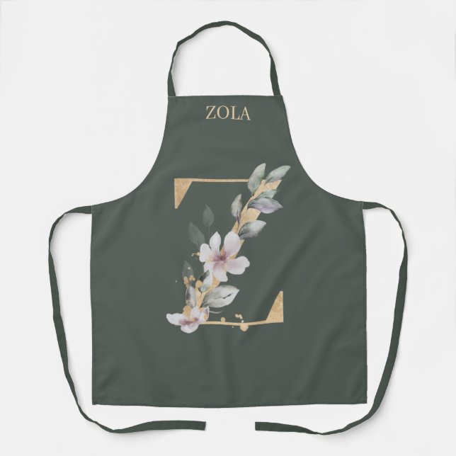 Tablier Z Monogramme Floral Personnalisé (Recto)