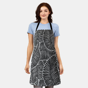 Tablier Zebra Palm Hawaiian Tropical Noir et Blanc