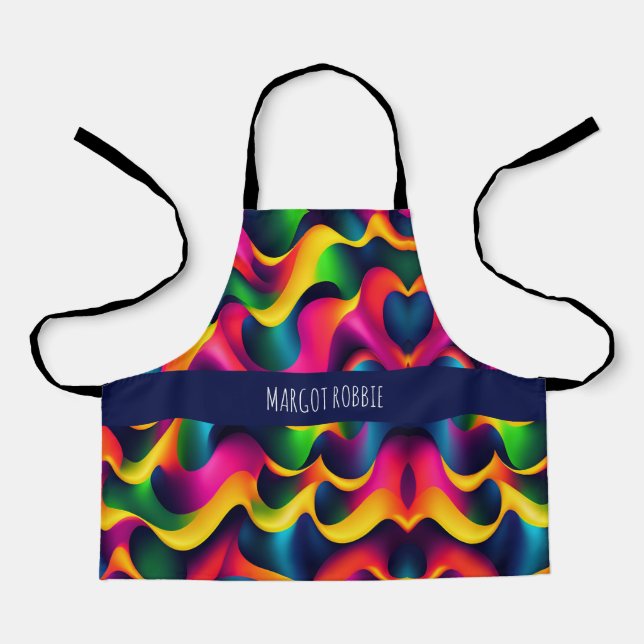 Tablier Zebra Strides Waves Rainbow Isométrique Motif (Recto)