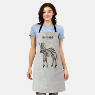 Tablier Zèbre Safari Animal Fausse Linen