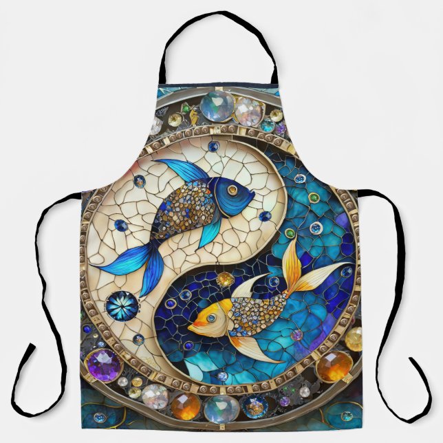 Tablier Zodiac - Poissons de poisson Yin et Yang (Recto)