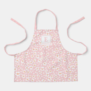 Tabliers à monogramme floral rose pour filles ou m