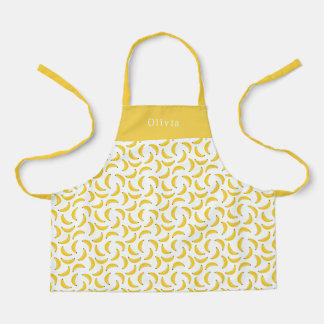 Tabliers à motif de banane jaune personnalisé.