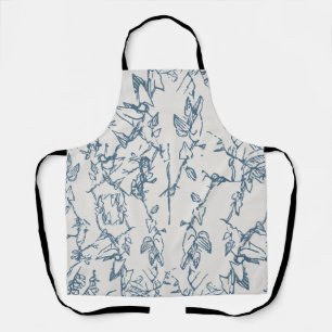 Tabliers à motif floral bleu vintage tout-imprimé