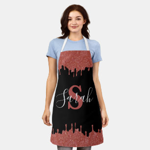 Tabliers avec monogramme et gouttes de paillettes