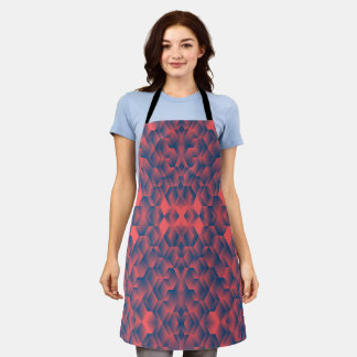 Tabliers avec un motif géométrique bleu et rouge