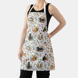 Tabliers de chat floral à l'aquarelle – Motif bota