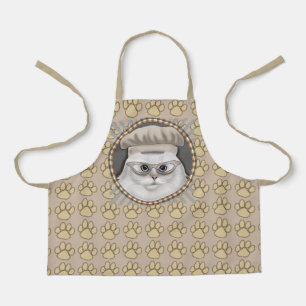 Tabliers de chef au chat persan