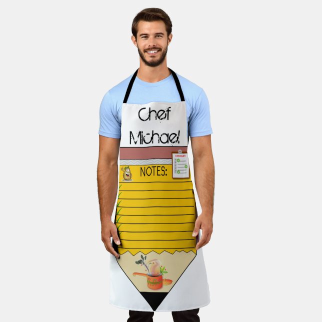 Tabliers de chef tout en impression (Porté)
