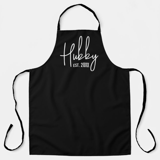 Tabliers de cuisine hubby et wifey pour couple (Recto)