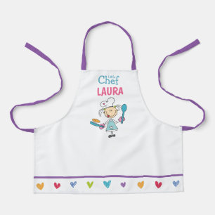 Tabliers de cuisine pour enfants aux coeurs coloré