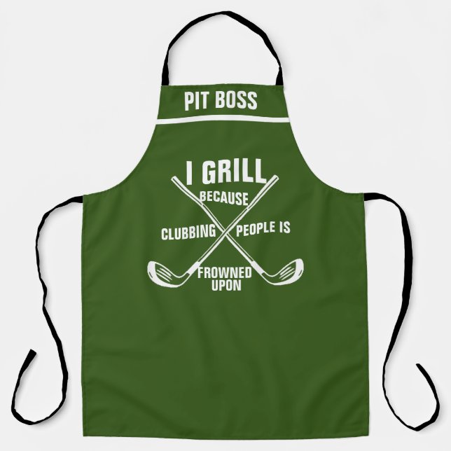Tabliers de golf personnalisés, Funny Grill Barbec (Recto)