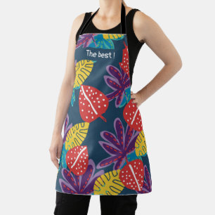 Tabliers de maman avec un motif floral tropical co