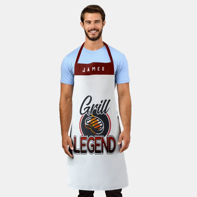 Tabliers de nom personnalisé, Père grill barbecue  (Porté)