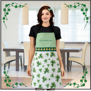 Tabliers de Shamrock Lucky Charms Vert Blanc Or
