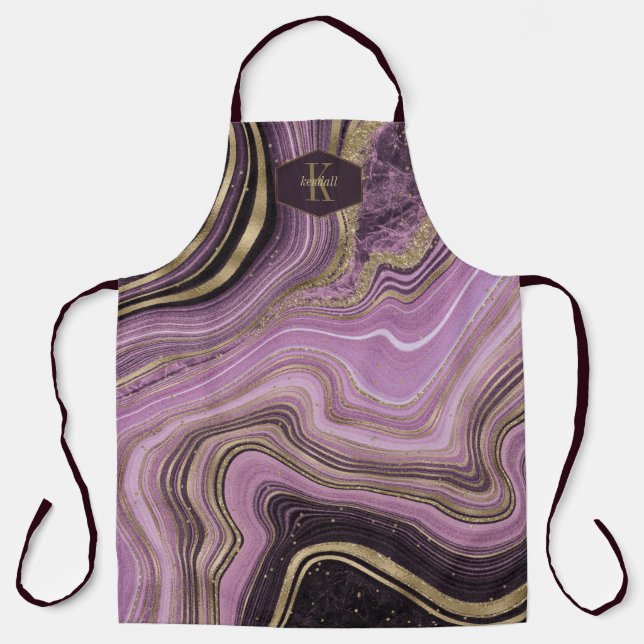 Tabliers ID827 Monogramme Agate Abstrait Minuit (Recto)