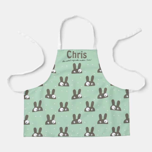 Tabous fous vert, tablier texte personnalisé (Recto)