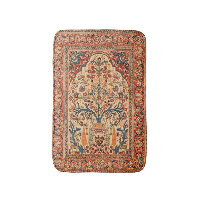 Tabriz Lebensbaum Perserteppichdruck Badematte (Vorderseite Vertikal)
