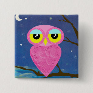 Tabu-Japan-Eulen-Quadrat-Button Button