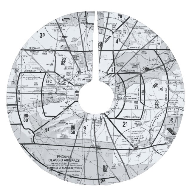 TAC-Diagramm für den Flughafen Phoenix Polyester Weihnachtsbaumdecke (Vorderseite)