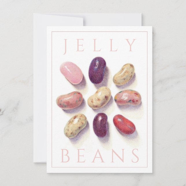 TAC FÜR JELLY-BÄNE 4,5x6,25 Flachkarte Einladung (Vorderseite)