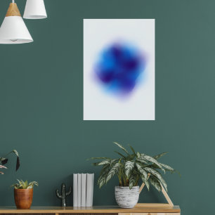 Tache d'encre bleue Affiche d'art abstrait minimal