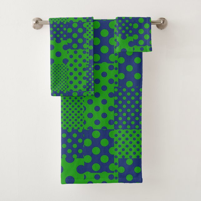 Taches à pois vert bleu Patchwork  (En situation)