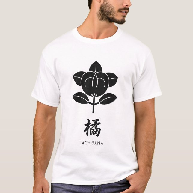 Tachibana Clan kamon mit Clan-Namen T-Shirt (Vorderseite)