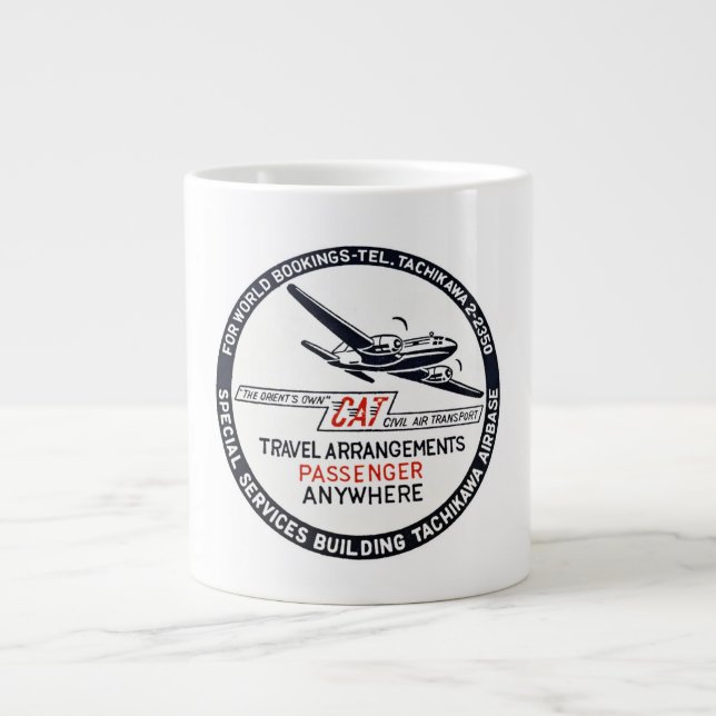 Tachikawa-Flughafen-Japan CAT-Passagier Jumbo-Tasse (Vorderseite)