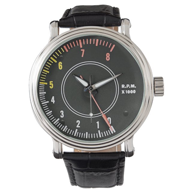 Tachometer für klassische Sportwagen der 1970er Ja Armbanduhr (Vorderseite)