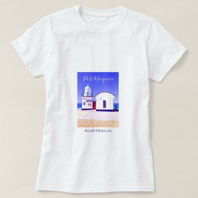Tacking Point Leuchtturm Port Macquarie Australien T-Shirt (Design vorne)