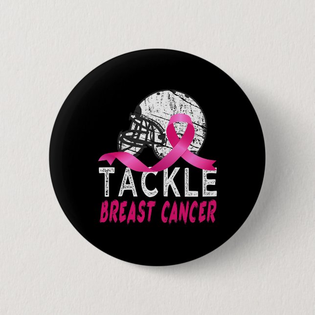 Tackle Breast Cancer Awareness Button (Vorderseite)