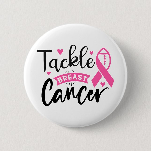 Tackle Breast Cancer Awareness Button (Vorderseite)