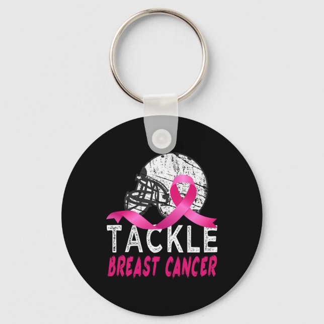 Tackle Breast Cancer Awareness Schlüsselanhänger (Vorderseite)