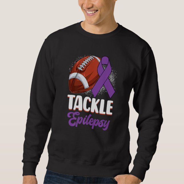 Tackle Epilepsy Awareness Day Warrior Football Pur Sweatshirt (Vorderseite)