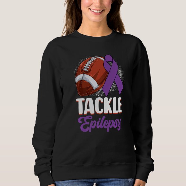 Tackle Epilepsy Awareness Day Warrior Football Pur Sweatshirt (Vorderseite)