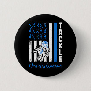 Tackle Flag USA Diabetiker Blaue Diabetes Typ 1 Kr Button
