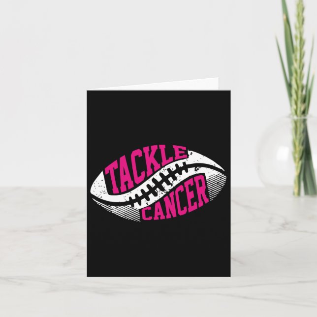 Tackle Football Ball Pink Ribbon Brustkrebs Awa Karte (Vorderseite)