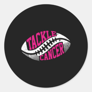 Tackle Football Ball Pink Ribbon Brustkrebs Awa Runder Aufkleber