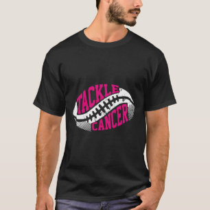 Tackle Football Ball Pink Ribbon Brustkrebs Awa T-Shirt