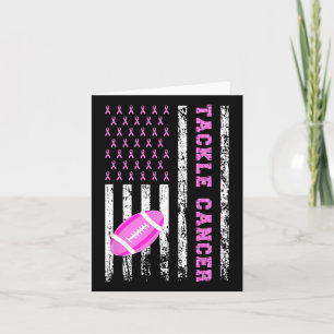 Tackle Footll rosa Ribbon Brustkrebs Bewusstsein Karte