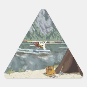 Tackle Kit und Zelt Dreieckiger Aufkleber