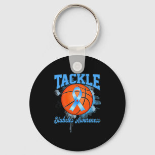 Tackle Sketll Blue Ribbon Diabetes Bewusstsein Schlüsselanhänger