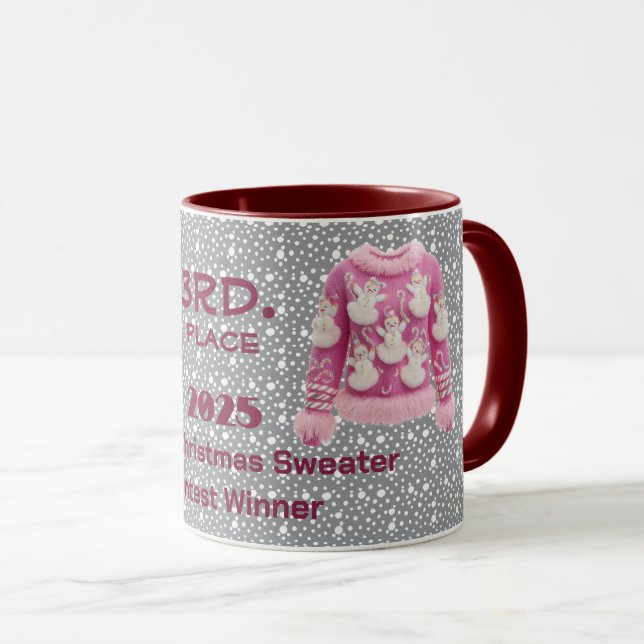 Tacky-Christmas-Pullover 3. Platz Gewinner Contest Tasse (VorderseiteRechts)