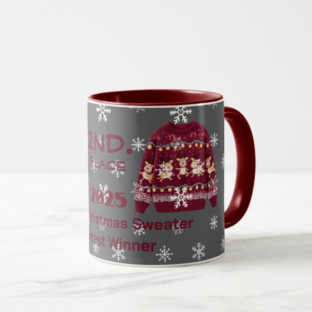 Tacky Christmas Sweater 2nd. Place Contest Winner  Tasse (VorderseiteRechts)