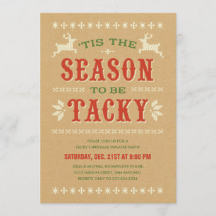 Tacky Christmas Sweater Party Einladungen
