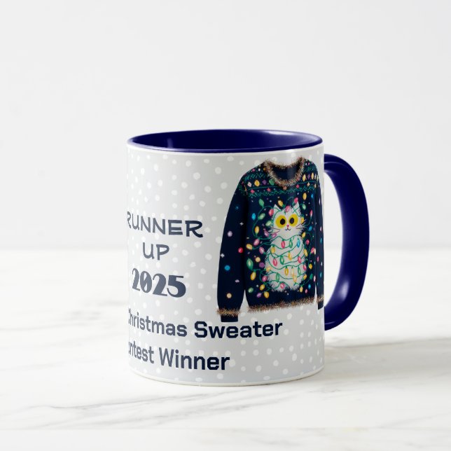 Tacky Christmas Sweater RUNNER UP Contest Winner  Tasse (VorderseiteRechts)