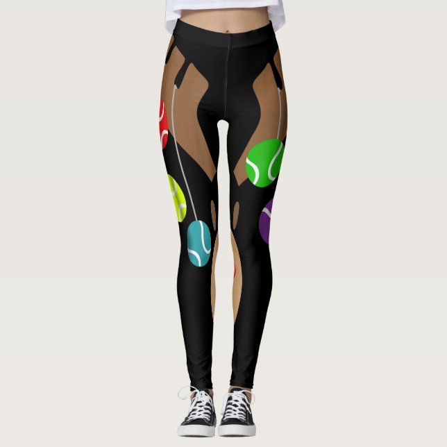 Tacky Christmas Tennis Rentier mit Tennisball Leggings (Vorderseite)