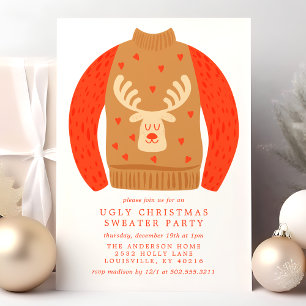 Tacky-Rentier-hässliches-Christmas-Sweater-Party Einladung