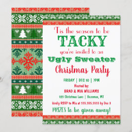 Tacky Ugly Sweater Christmas Party Einladung